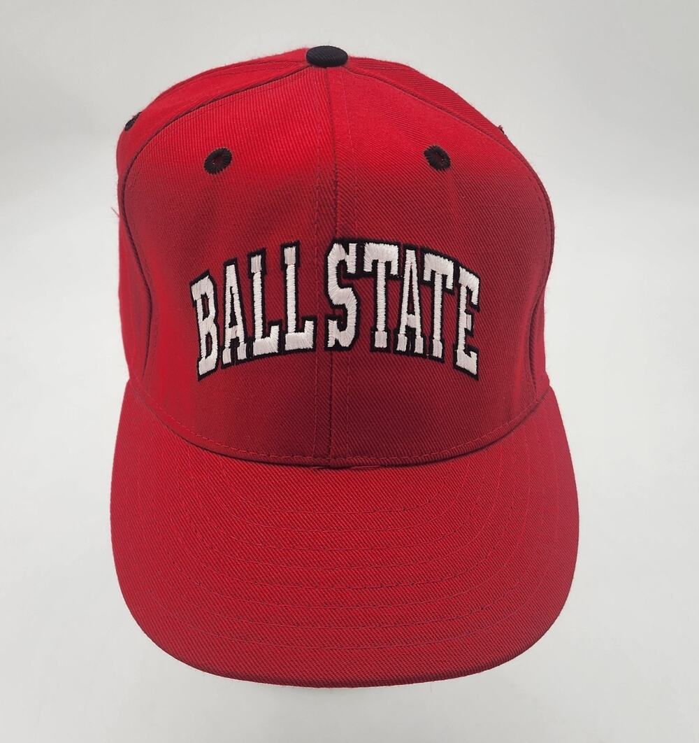 Ball State University Hat Cap Snapback Cardinal Vintage Pro-Line Made in USA